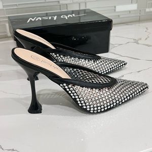 Sparkly sold out Nasty gal mules US size 9